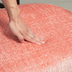 Chaise de salle à manger capitonnée, tissu chenille, coussin en mousse, cadre en fer noir, pieds antidérapants, rose, pour 1 personne