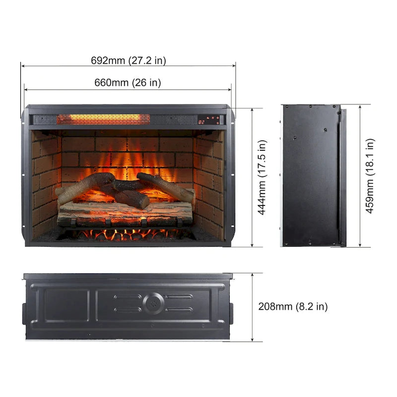 Meuble TV cheminée électrique 60 pouces, style rustique, convient aux téléviseurs jusqu'à 70 pouces, télécommande infrarouge, chauffage 1500W, effet de flamme bûche en résine, MDF, bois de grange recyclé, utilisation par 1 personne