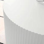 Table basse ronde, MDF, motif en relief fait main, blanc, pour 1 personne