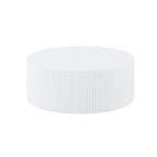 Table basse ronde, MDF, motif en relief fait main, blanc, pour 1 personne