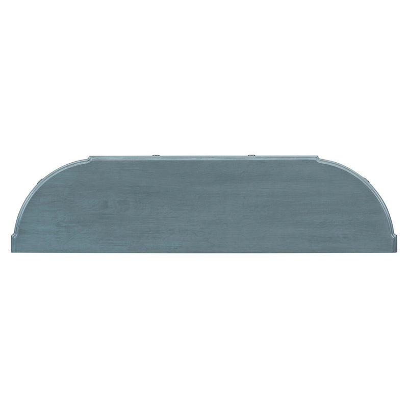 Console, style vintage, détails sculptés, pieds romains, 4 tiroirs, 1 étagère, MDF et bois massif, bleu/noir antique, 1 personne