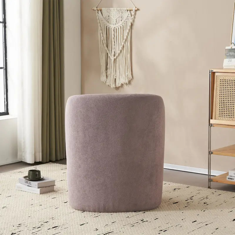 Fauteuil d'appoint, tissu bouclette, dossier incurvé, assise et dossier rembourrés, pieds en métal doré, violet / blanc / beige / bleu, pour 1 personne