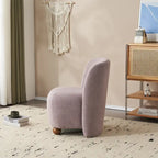 Fauteuil d'appoint, tissu bouclette, dossier incurvé, assise et dossier rembourrés, pieds en métal doré, violet / blanc / beige / bleu, pour 1 personne