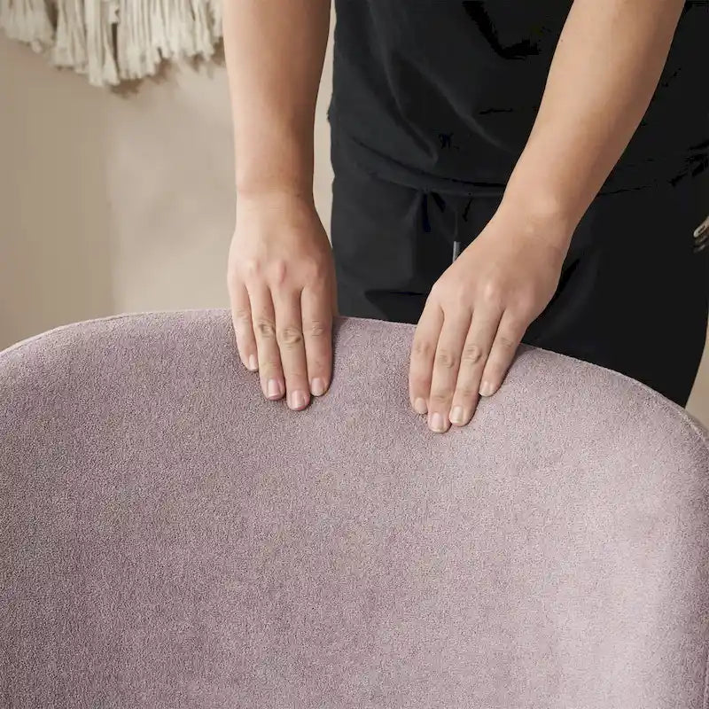 Fauteuil d'appoint, tissu bouclette, dossier incurvé, assise et dossier rembourrés, pieds en métal doré, violet / blanc / beige / bleu, pour 1 personne