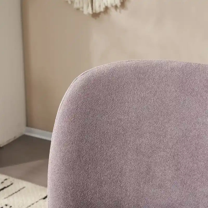 Fauteuil d'appoint, tissu bouclette, dossier incurvé, assise et dossier rembourrés, pieds en métal doré, violet / blanc / beige / bleu, pour 1 personne
