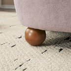 Fauteuil d'appoint, tissu bouclette, dossier incurvé, assise et dossier rembourrés, pieds en métal doré, violet / blanc / beige / bleu, pour 1 personne