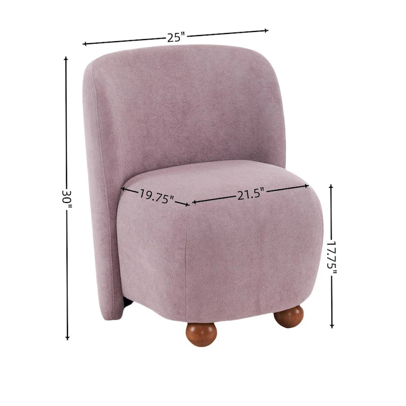 Fauteuil d'appoint, tissu bouclette, dossier incurvé, assise et dossier rembourrés, pieds en métal doré, violet / blanc / beige / bleu, pour 1 personne