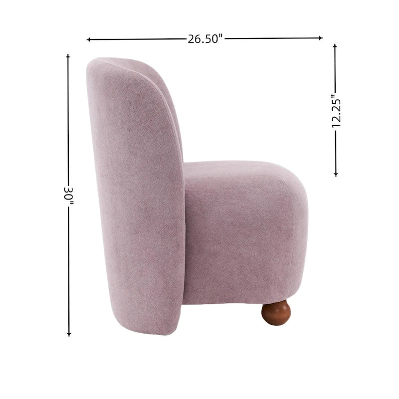 Fauteuil d'appoint, tissu bouclette, dossier incurvé, assise et dossier rembourrés, pieds en métal doré, violet / blanc / beige / bleu, pour 1 personne