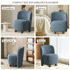 Fauteuil d'appoint, tissu bouclette, dossier incurvé, assise et dossier rembourrés, pieds en métal doré, violet / blanc / beige / bleu, pour 1 personne