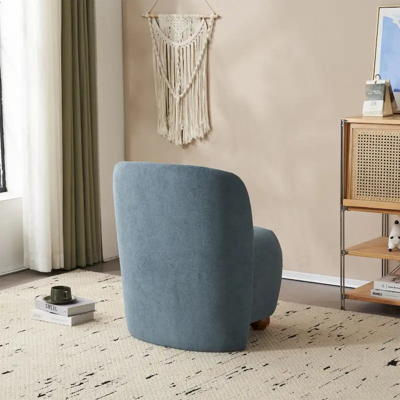 Fauteuil d'appoint, tissu bouclette, dossier incurvé, assise et dossier rembourrés, pieds en métal doré, violet / blanc / beige / bleu, pour 1 personne