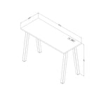 Bureau d'ordinateur compact, style scandinave, pieds en métal, ports de charge intégrés, chêne blanchi et blanc, pour 1 personne