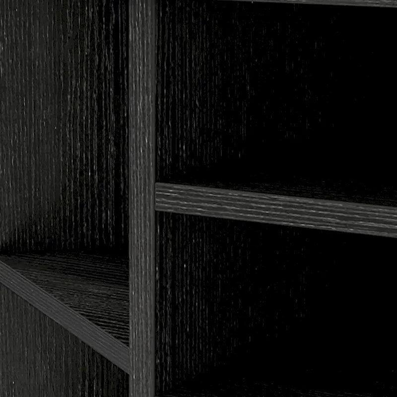Meuble TV d'angle, style ferme, prise de courant et ports USB, meuble avec portes de grange, noir, 119 cm, usage par 1 personne