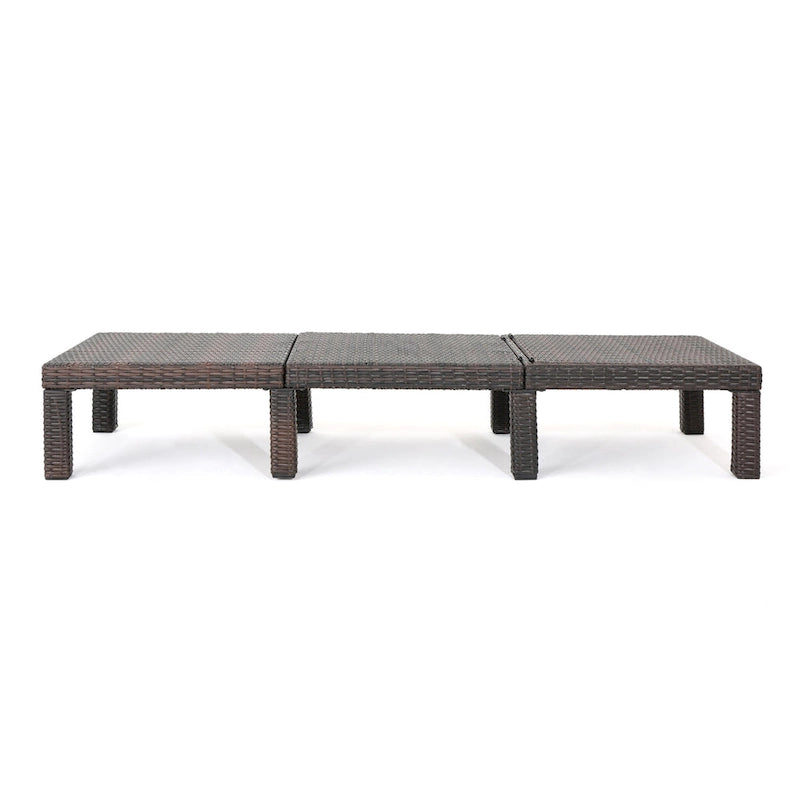 Chaise longue d'extérieur, en rotin synthétique, cadre en fer, dossier réglable, marron, pour 1 personne