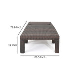 Chaise longue d'extérieur, en rotin synthétique, cadre en fer, dossier réglable, marron, pour 1 personne
