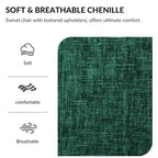 Fauteuil pivotant à 360°, Chenille, Base en bois massif, Vert / Gris / Blanc, Pour 1 personne