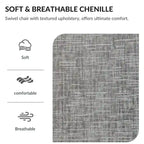 Fauteuil pivotant à 360°, Chenille, Base en bois massif, Vert / Gris / Blanc, Pour 1 personne