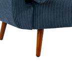 Canapé-lit convertible causeuse, tissu velours côtelé, dossier double inclinaison, ressorts sinueux, pieds en bois massif et métal, lit double, beige/kaki/vert/bleu marine/gris, pour 2 personnes