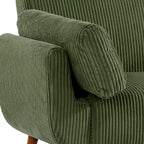 Canapé-lit convertible causeuse, tissu velours côtelé, dossier double inclinaison, ressorts sinueux, pieds en bois massif et métal, lit double, beige/kaki/vert/bleu marine/gris, pour 2 personnes
