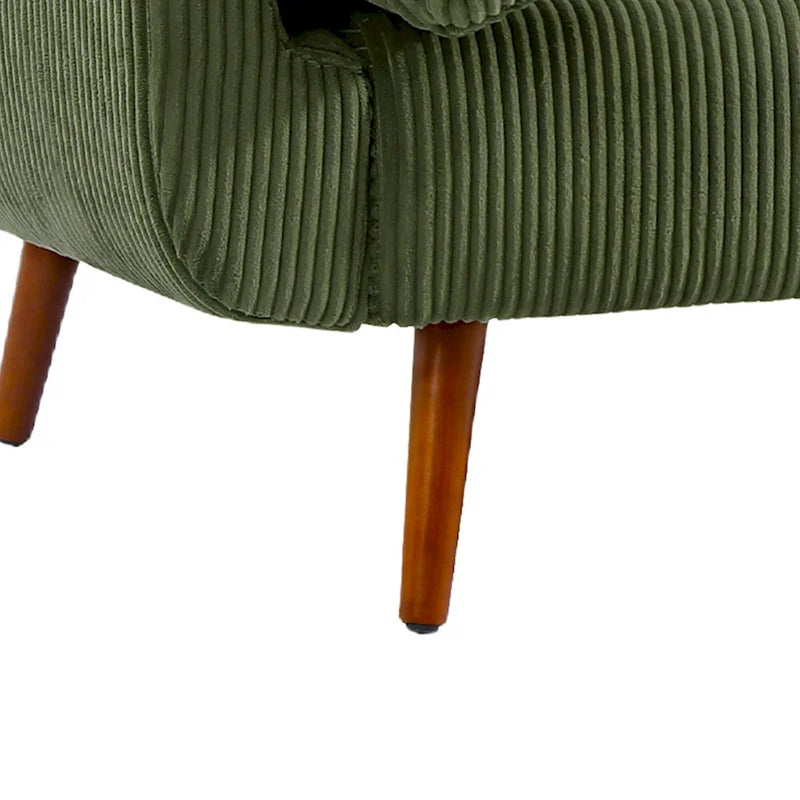 Canapé-lit convertible causeuse, tissu velours côtelé, dossier double inclinaison, ressorts sinueux, pieds en bois massif et métal, lit double, beige/kaki/vert/bleu marine/gris, pour 2 personnes