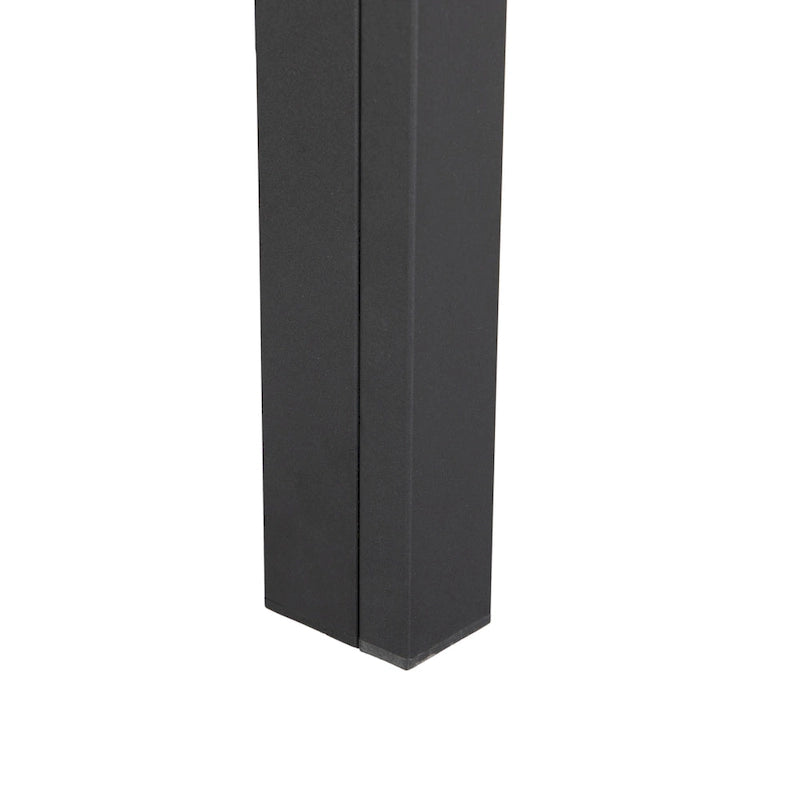 Table de salle à manger d'extérieur ronde, plateau en aluminium à lattes, trou pour parasol, revêtement en poudre, 48 po / 60 po, utilisation 4-6 personnes