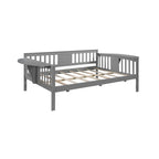 Structure de lit de repos, conception à 3 rails, 8 lattes, pieds en pin massif, contreplaqué et MDF, espresso/blanc/gris, jumeau/double, utilisation par 1 personne