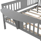 Structure de lit de repos, conception à 3 rails, 8 lattes, pieds en pin massif, contreplaqué et MDF, espresso/blanc/gris, jumeau/double, utilisation par 1 personne