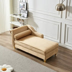 Chauffeuse, Velours, Rangement sous l'assise, Accoudoir rond, Pieds en métal doré, Cadre mousse et ressorts, Kaki, 1 place