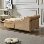 Chauffeuse, Velours, Rangement sous l'assise, Accoudoir rond, Pieds en métal doré, Cadre mousse et ressorts, Kaki, 1 place