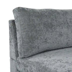 Chaise longue en tissu contemporaine, pieds en fer argentés, coussin de dossier, ivoire/noir/gris, pour 1 personne