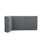 Chaise longue en tissu contemporaine, pieds en fer argentés, coussin de dossier, ivoire/noir/gris, pour 1 personne