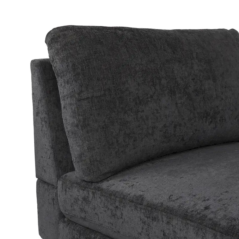 Chaise longue en tissu contemporaine, pieds en fer argentés, coussin de dossier, ivoire/noir/gris, pour 1 personne