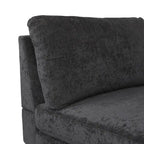 Chaise longue en tissu contemporaine, pieds en fer argentés, coussin de dossier, ivoire/noir/gris, pour 1 personne