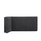 Chaise longue en tissu contemporaine, pieds en fer argentés, coussin de dossier, ivoire/noir/gris, pour 1 personne