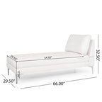 Chaise longue en tissu contemporaine, pieds en fer argentés, coussin de dossier, ivoire/noir/gris, pour 1 personne