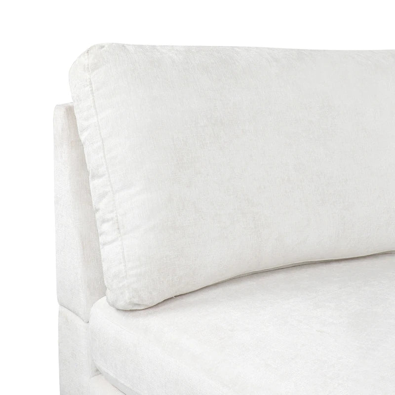 Chaise longue en tissu contemporaine, pieds en fer argentés, coussin de dossier, ivoire/noir/gris, pour 1 personne