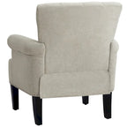 Fauteuil d'appoint, dossier capitonné, accoudoirs roulés, assise à ressorts ondulés, polyester antitache, pieds carrés coniques, vert / bleu / crème, 1 personne