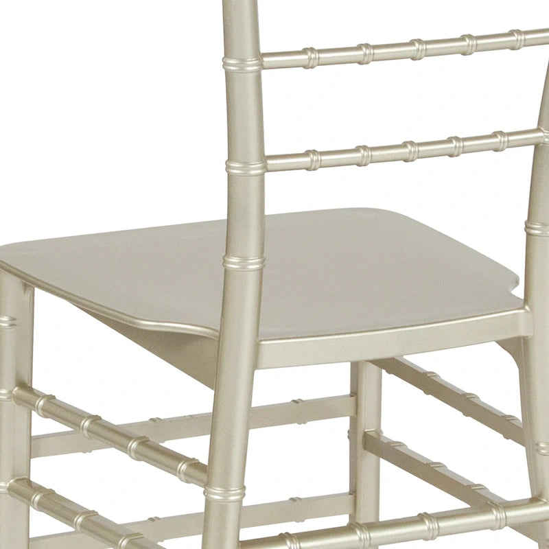 Chaise Chiavari, Résine et polycarbonate, Empilable, Intérieur et extérieur, Capacité de 450 kg, Acajou / Noir / Or Rose / Argent / Blanc / Or / Champagne, Usage individuel