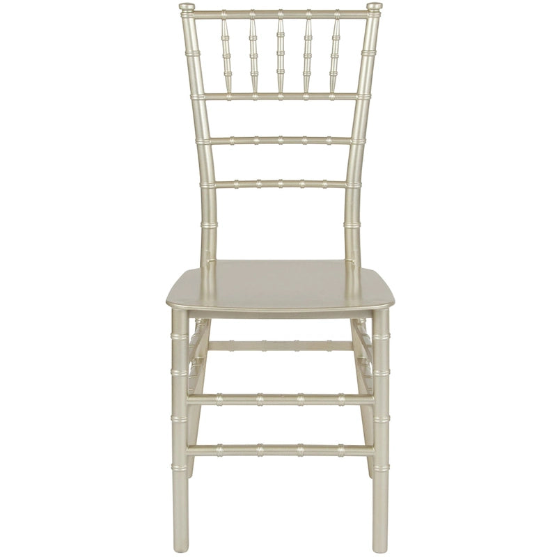 Chaise Chiavari, Résine et polycarbonate, Empilable, Intérieur et extérieur, Capacité de 450 kg, Acajou / Noir / Or Rose / Argent / Blanc / Or / Champagne, Usage individuel