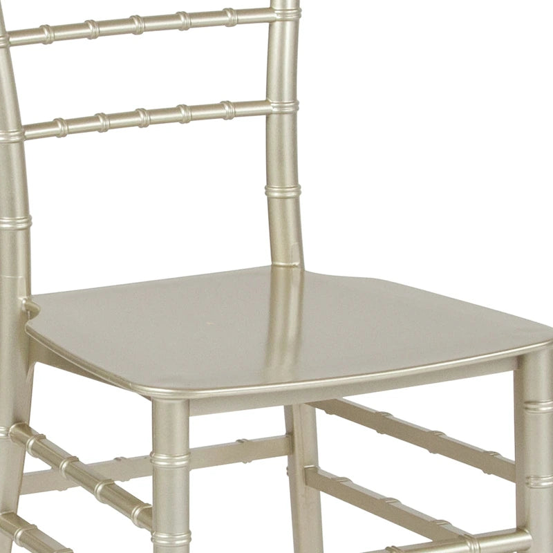 Chaise Chiavari, Résine et polycarbonate, Empilable, Intérieur et extérieur, Capacité de 450 kg, Acajou / Noir / Or Rose / Argent / Blanc / Or / Champagne, Usage individuel