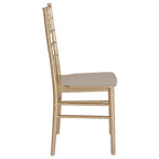 Chaise Chiavari, Résine et polycarbonate, Empilable, Intérieur et extérieur, Capacité de 450 kg, Acajou / Noir / Or Rose / Argent / Blanc / Or / Champagne, Usage individuel