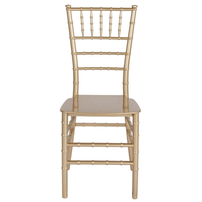 Chaise Chiavari, Résine et polycarbonate, Empilable, Intérieur et extérieur, Capacité de 450 kg, Acajou / Noir / Or Rose / Argent / Blanc / Or / Champagne, Usage individuel