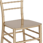 Chaise Chiavari, Résine et polycarbonate, Empilable, Intérieur et extérieur, Capacité de 450 kg, Acajou / Noir / Or Rose / Argent / Blanc / Or / Champagne, Usage individuel