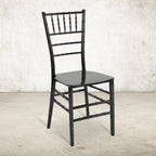 Chaise Chiavari, Résine et polycarbonate, Empilable, Intérieur et extérieur, Capacité de 450 kg, Acajou / Noir / Or Rose / Argent / Blanc / Or / Champagne, Usage individuel