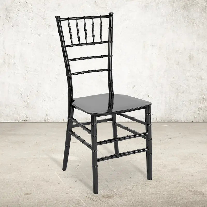 Chaise Chiavari, Résine et polycarbonate, Empilable, Intérieur et extérieur, Capacité de 450 kg, Acajou / Noir / Or Rose / Argent / Blanc / Or / Champagne, Usage individuel