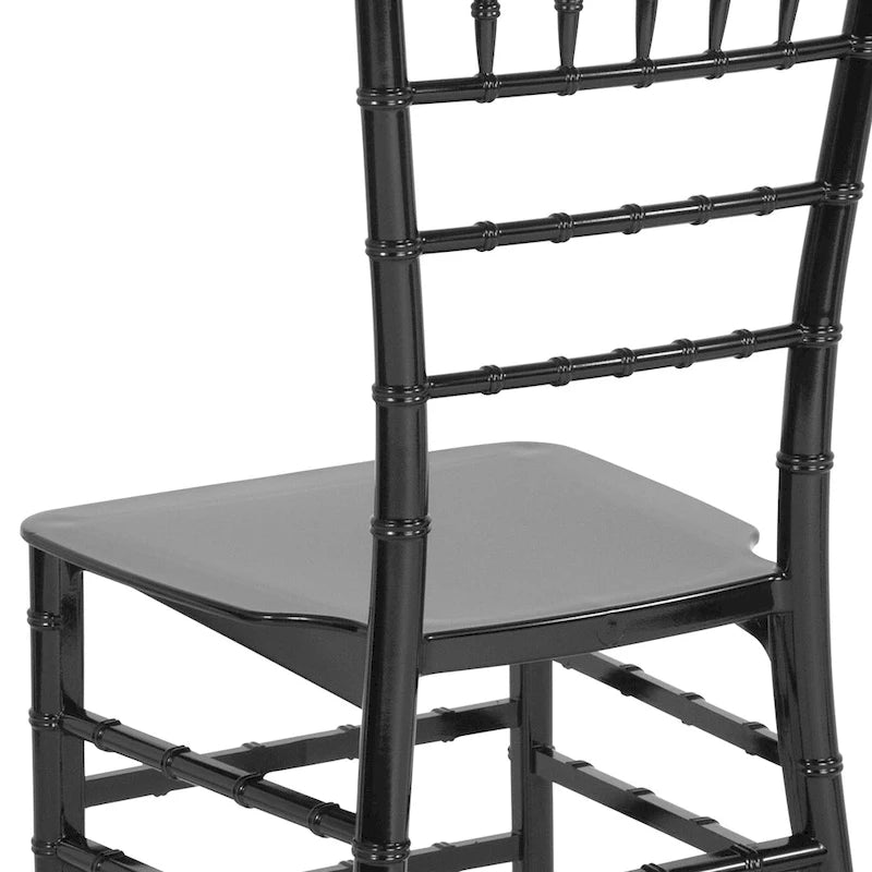 Chaise Chiavari, Résine et polycarbonate, Empilable, Intérieur et extérieur, Capacité de 450 kg, Acajou / Noir / Or Rose / Argent / Blanc / Or / Champagne, Usage individuel