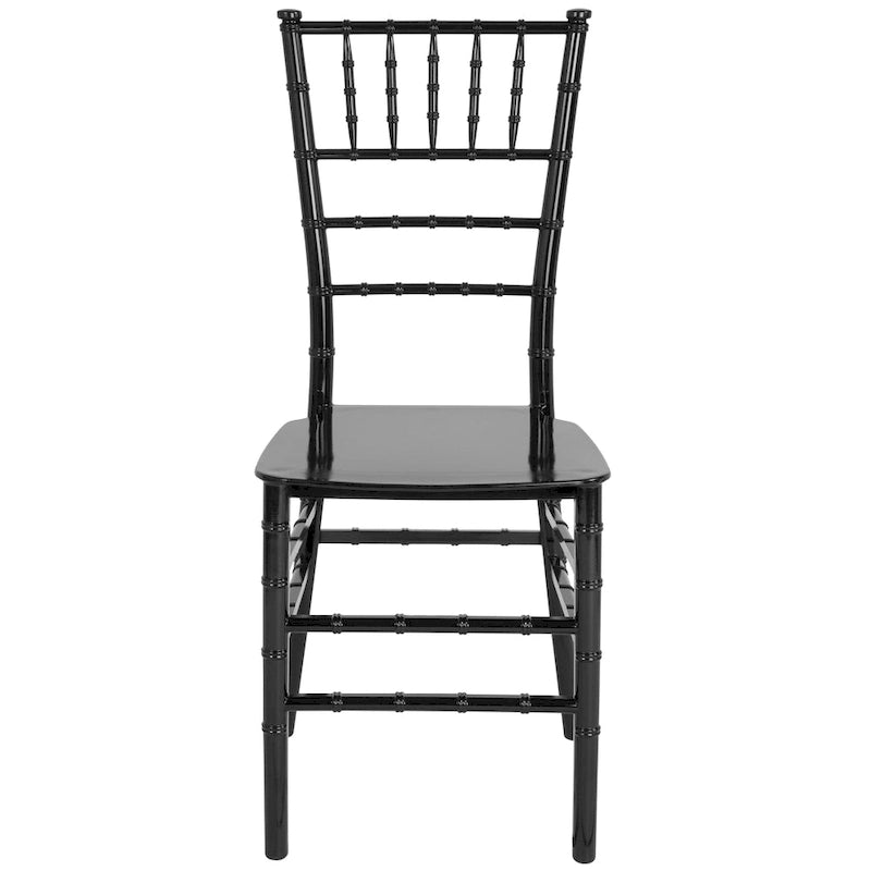Chaise Chiavari, Résine et polycarbonate, Empilable, Intérieur et extérieur, Capacité de 450 kg, Acajou / Noir / Or Rose / Argent / Blanc / Or / Champagne, Usage individuel