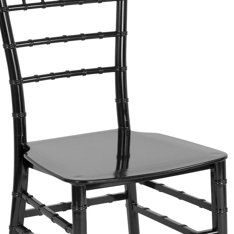 Chaise Chiavari, Résine et polycarbonate, Empilable, Intérieur et extérieur, Capacité de 450 kg, Acajou / Noir / Or Rose / Argent / Blanc / Or / Champagne, Usage individuel