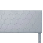 Lit plateforme rembourré, tête de lit surpiquée en hexagone, 2 tiroirs sous le lit, 12 lattes, tissu velours, gris clair, Grand Lit / Très Grand Lit, Utilisation pour 2 personnes