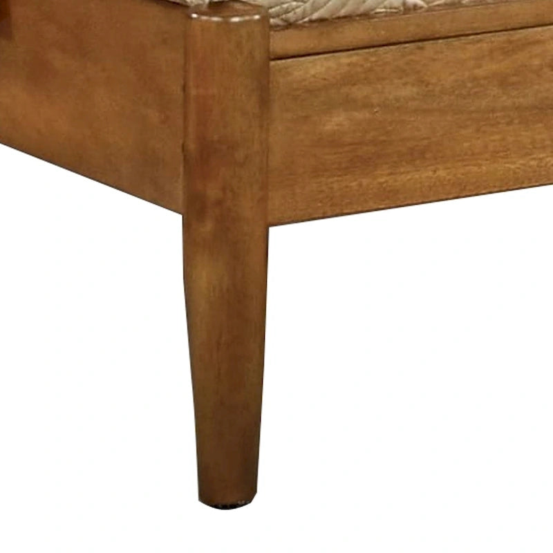 Lit plateforme California King, tête de lit lisse, pieds fuselés, style Mid-Century, bois, gris, pour 2 personnes
