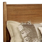 Lit plateforme California King, tête de lit lisse, pieds fuselés, style Mid-Century, bois, gris, pour 2 personnes